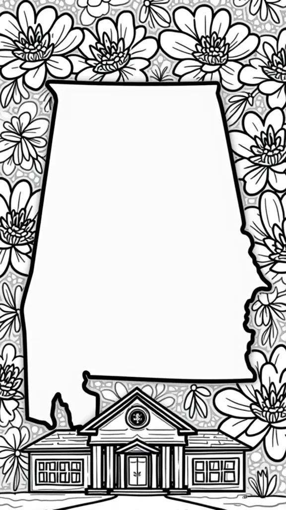 state of alabama coloring pages